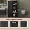Bathroom Cabinet with Adjustable Shelves and Metal Handles 2-Door Storage Organizer for Bathroom